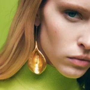 STUNNING! Zara goldtone Lily earring